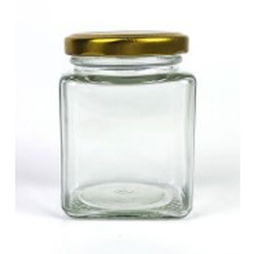 Hũ thủy tinh vuông 100ML (combo 8 hũ) nắp thiếc vàng – Lọ thuỷ tinh vuông – Hủ chưng yến